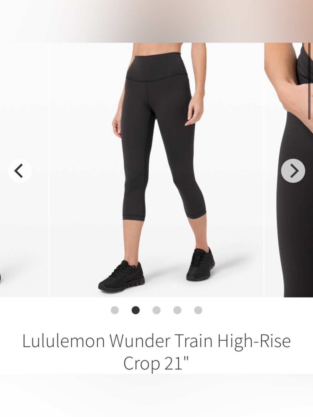 Lululemon Wunder Train High-Rise Crop - Black size 8